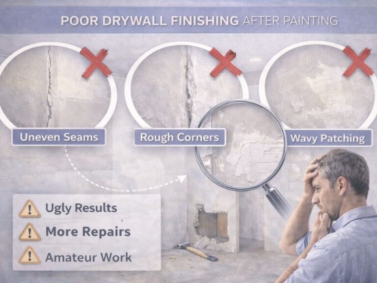 גימור לא מקצועי בעבודות שיפוץ בגבס