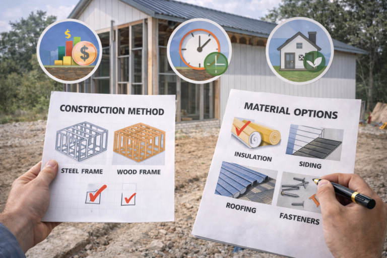 החלטות בנוגע לשיטות וחומרי בנייה