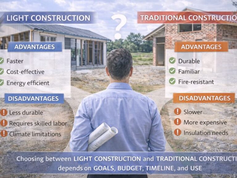 השוואה בין בנייה קלה לקונבנציונלית