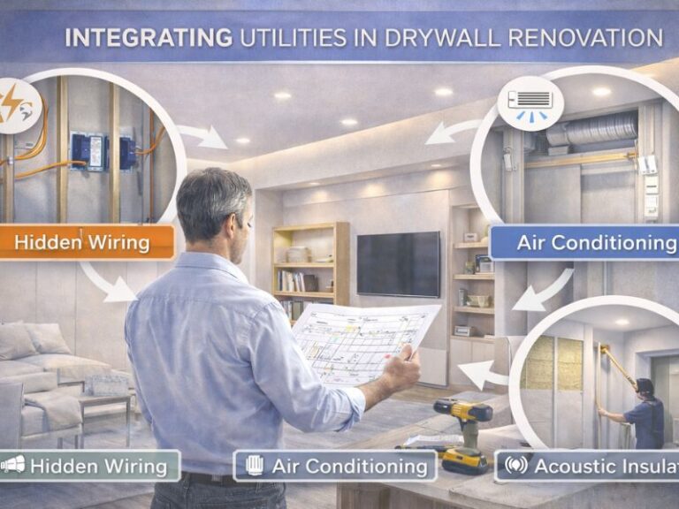 שילוב תשתיות בתוך שיפוץ גבס